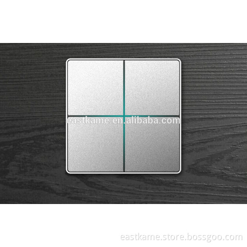 KNX Smart hotel light switch/ touch switch metal panel 4 gang for basalte style